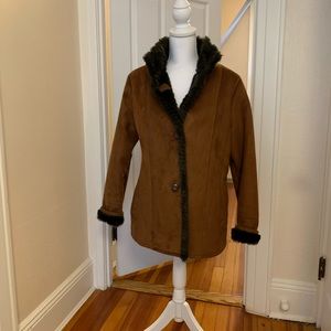 Faux suede / faux fur jacket -super warm!